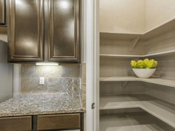 Spacious Walk-In Pantries with Built-In Shelves at Mansions Woodland, Texas, 77384